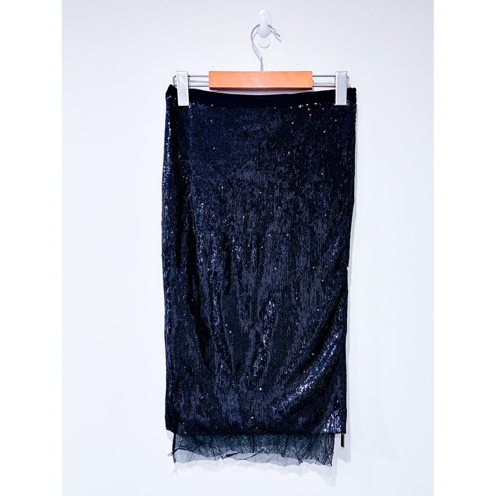 ODASI Black sequin skirt | Party glam fitted | Small